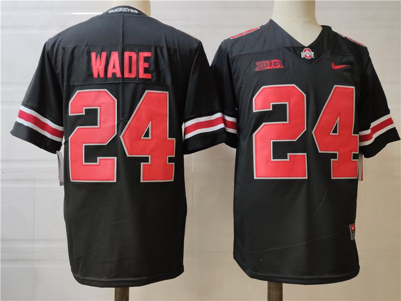 Men Ohio State Buckeyes #24 Wade Black Nike 2025 NCAA Jersey->ncaa teams->NCAA Jersey